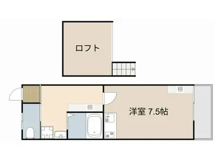 エルハイツ藤田町(ワンルーム/2階)の間取り写真