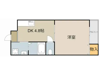 エルソル(1DK/1階)の間取り写真