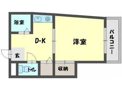 プレアール古川橋(1DK/2階)の間取り写真