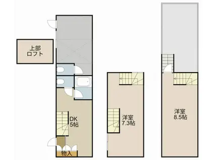 京阪電気鉄道京阪線 萱島駅 徒歩4分 3階建 築46年(2SDK)の間取り写真