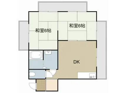 ベルメゾンM(2DK/2階)の間取り写真