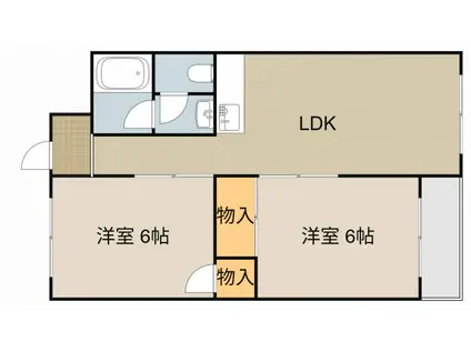 太秦グリーンハイツ(2LDK/3階)の間取り写真