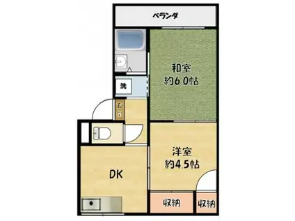 メゾンラ・ブラン(2DK/1階)の間取り写真