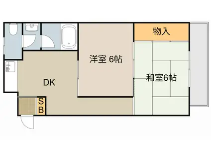 メゾン赤松(2DK/1階)の間取り写真