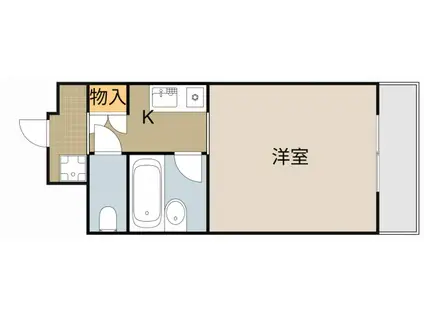 ルーナ五月田(1K/2階)の間取り写真