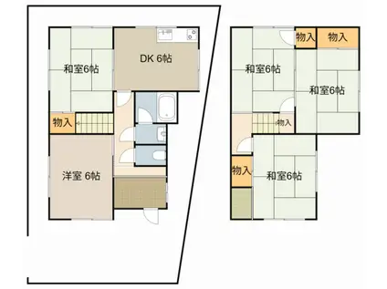 京阪電気鉄道京阪線 寝屋川市駅 徒歩10分 2階建 築46年(5DK)の間取り写真