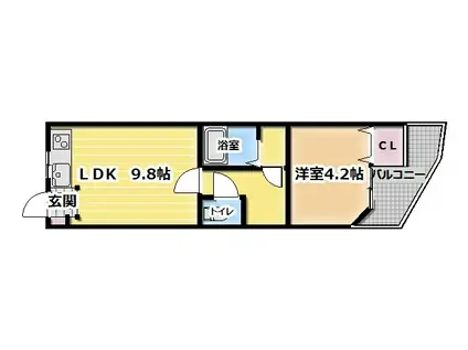 KITORA PART 1(1LDK/1階)の間取り写真