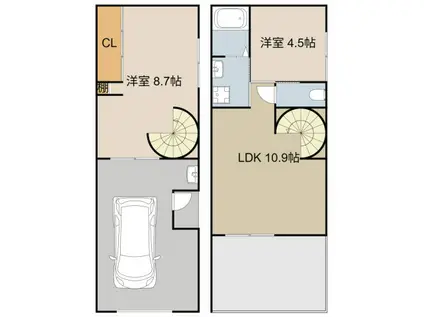 京阪電気鉄道京阪線 大和田駅(大阪) 徒歩20分 2階建 築1年(2LDK)の間取り写真