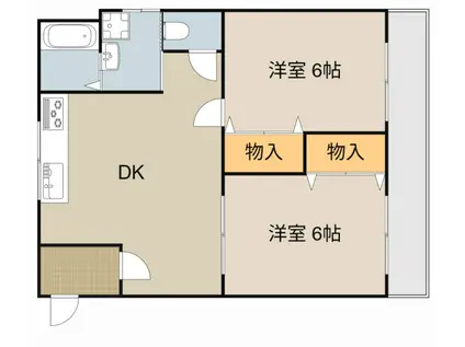 エムロード上神田(2DK/2階)の間取り写真