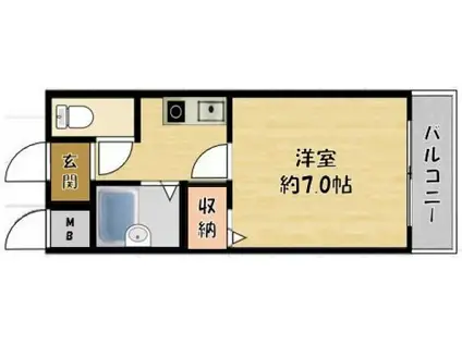 シャトーグレース(1K/2階)の間取り写真