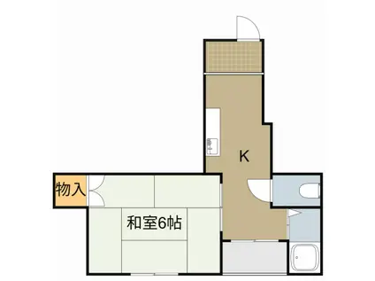 エバーグリーン大池(1K/1階)の間取り写真