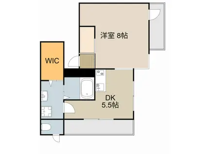 古川橋グランデ(1DK/3階)の間取り写真