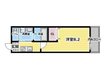 ALEGRIA門真古川町(1K/3階)の間取り写真