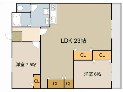 レオハイムKOYA(2LDK/5階)の間取り写真