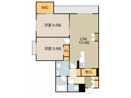 シャーメゾンソレール(2LDK/1階)の間取り写真