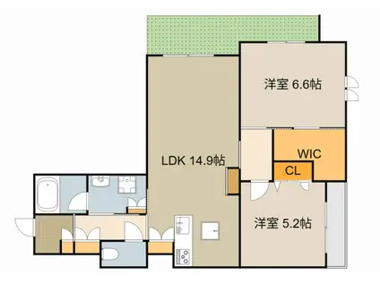 シャーメゾンソレール(2LDK/1階)の間取り写真