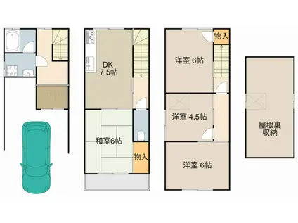 京阪電気鉄道京阪線 寝屋川市駅 徒歩15分 3階建 築30年(4DK)の間取り写真