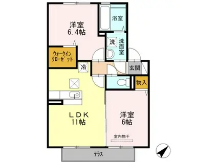 ヴァン・コンフォール(2LDK/1階)の間取り写真