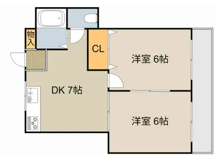 第二モリタマンション(2DK/3階)の間取り写真