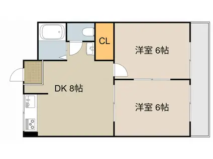 モリタマンション(2DK/3階)の間取り写真
