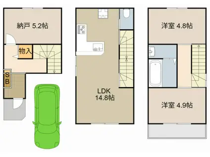 京阪電気鉄道京阪線 寝屋川市駅 徒歩15分 3階建 築1年(2SLDK)の間取り写真