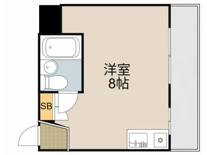 サンシャイン香里園Ⅱ(ワンルーム/4階)の間取り写真