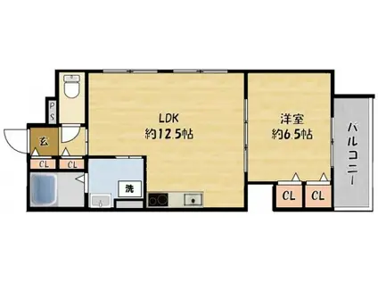 GRANDE 寿(1LDK/1階)の間取り写真