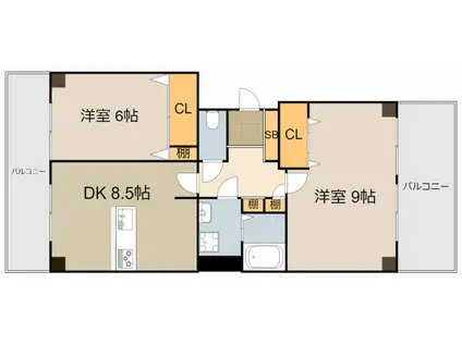 エバーグリーン門真(2DK/5階)の間取り写真