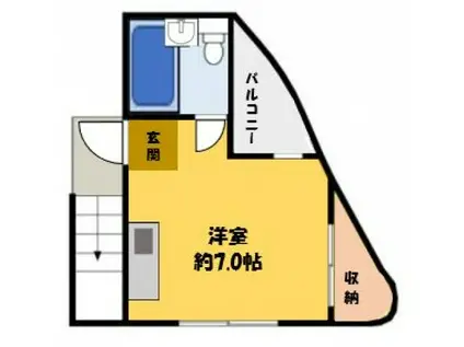 コスモ八坂ハイツ(ワンルーム/3階)の間取り写真