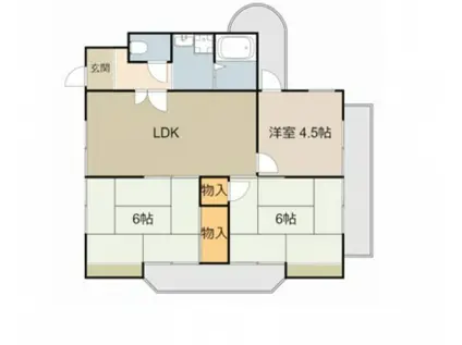 クレリエール門真(3DK/4階)の間取り写真