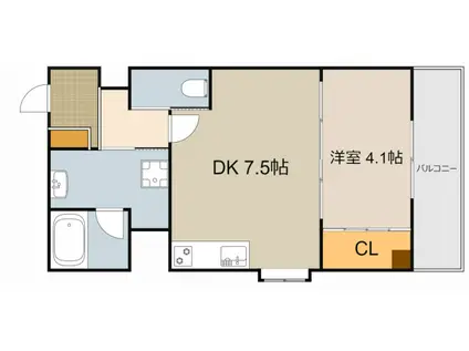 LUXE SHOEI NEYAGAWA MIDORIMACHI(1DK/2階)の間取り写真