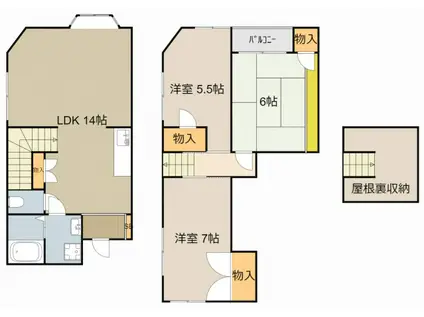 門真南ホームズ(3LDK/2階)の間取り写真