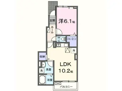ポンテリブロK・Ⅰ(1LDK/1階)の間取り写真