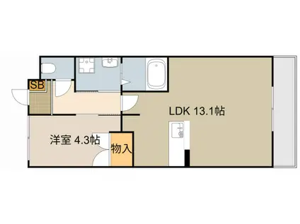 ブルーバード(1LDK/1階)の間取り写真