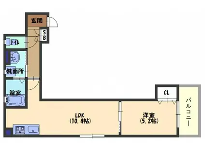 クリエオーレ元町(1LDK/3階)の間取り写真