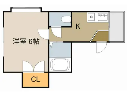 サン・パーク(1K/1階)の間取り写真