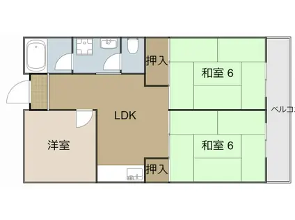 ロイヤルハイツ木村1号館(3LDK/4階)の間取り写真