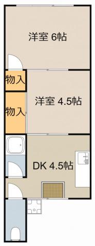 緑町マンション(2DK/3階)の間取り写真