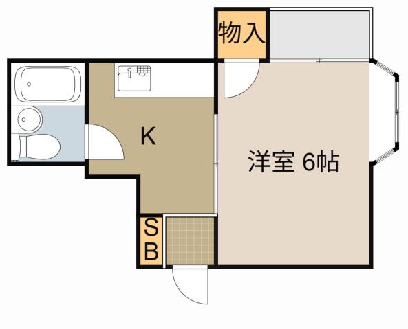 サンライズ堀溝(1K/1階)の間取り写真