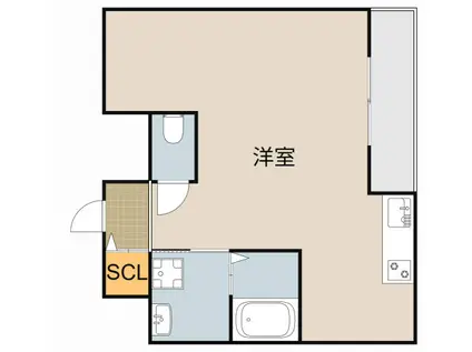 ガーデンヒルズ守口(ワンルーム/5階)の間取り写真