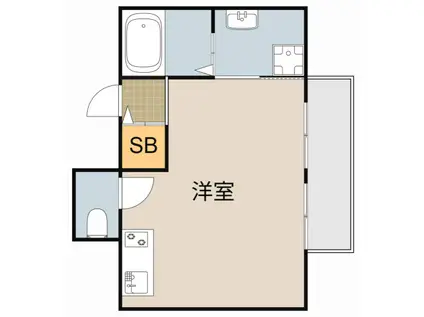 ガーデンヒルズ守口(ワンルーム/6階)の間取り写真