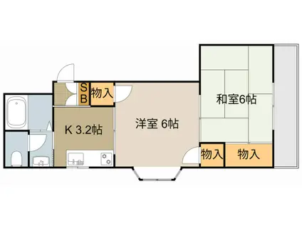 レインフォレスト(2K/3階)の間取り写真