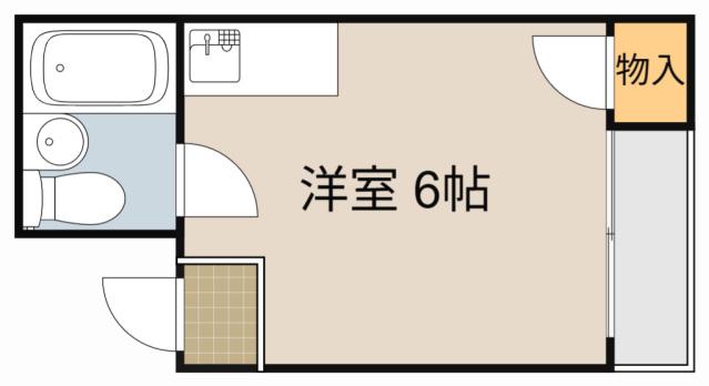 坂本マンション(ワンルーム/2階)の間取り写真