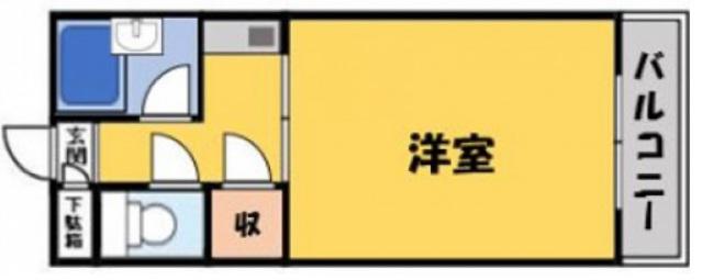 ロータリーマンション萱島西(1K/5階)の間取り写真