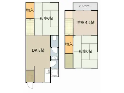 京阪電気鉄道京阪線 萱島駅 徒歩2分 2階建 築52年(3DK)の間取り写真