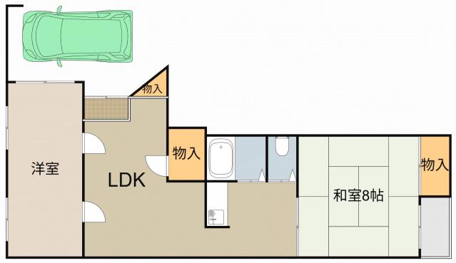 浜町ハイツ(2LDK/1階)の間取り写真
