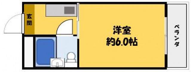 プレアール萱島(1K/2階)の間取り写真