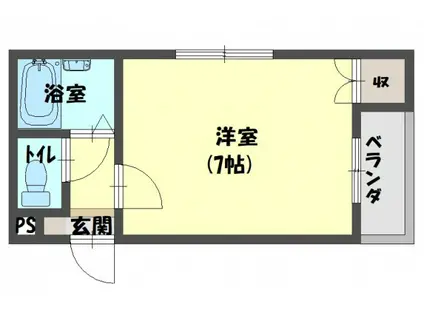 プレアール寝屋川緑町Ⅱ(ワンルーム/2階)の間取り写真