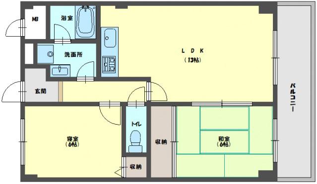 ネストクレール(2LDK/3階)の間取り写真