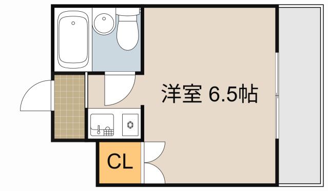 萱島サンヴィアンテ(ワンルーム/2階)の間取り写真